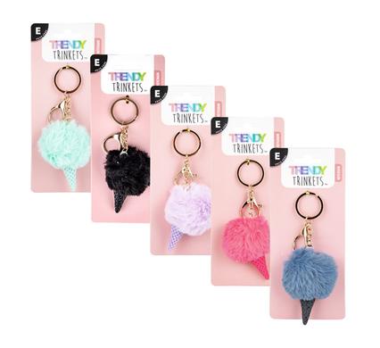 Keychain faux fur ice cream
