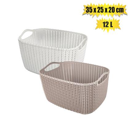Basket pl weave pattern 12l 35x25x20cm