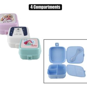 Lunch box 4 compartments w/spork