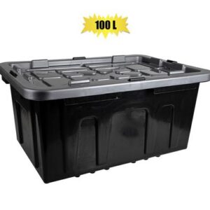 Storage box black 100l 85x57x39cm