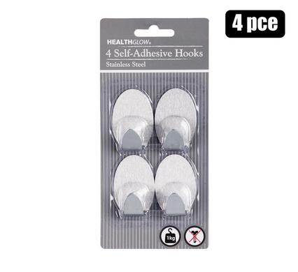 Hook hanger s/s adhesive 4pce