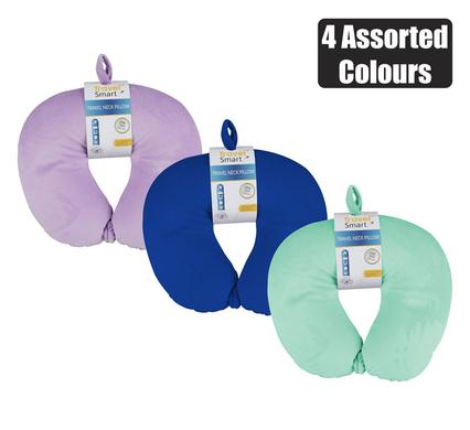 Travel neck pillow w/fastener foam