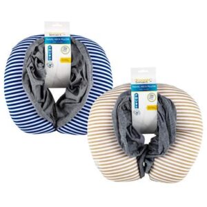 Travel neck pillow with hood foam