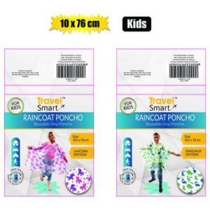 Raincoat poncho kids 101x76cm peva 2-ast