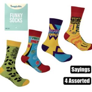 Socks unisex sayings asstd