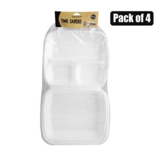 Picnic styrofoam 3 division boxes 4-pack