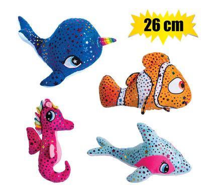 Plush sealife metallic polka asstd 26cm