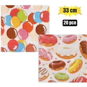 Serviettes 2ply 33cm 20pc confeti baloon