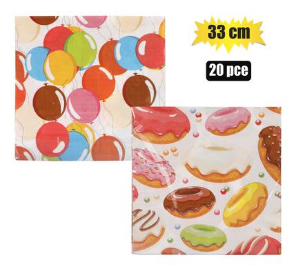Serviettes 2ply 33cm 20pc confeti baloon