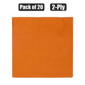 Serviettes 2ply 33cm 20pc plain orange