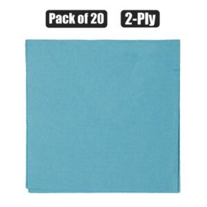 Serviettes 2ply 33cm 20pc plain turquois